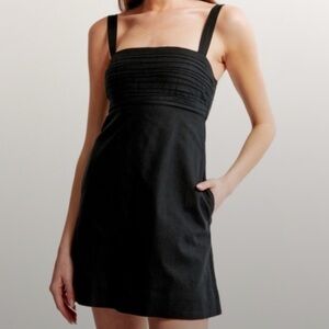 Abercrombie & Fitch Linen Black Mini Dress